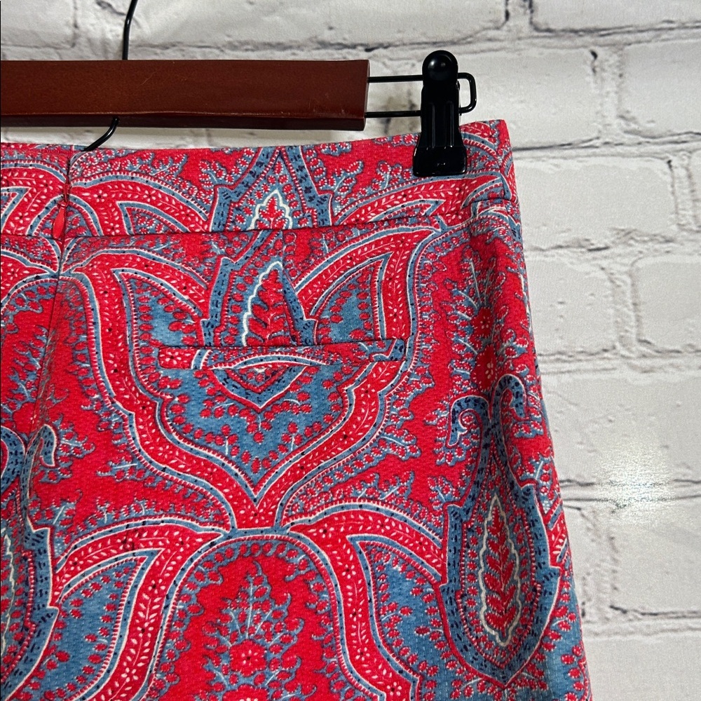 J. Crew Red Blue Paisley No. 2 Pencil Skirt Size 2 Excellent Condition - Picture 8 of 10